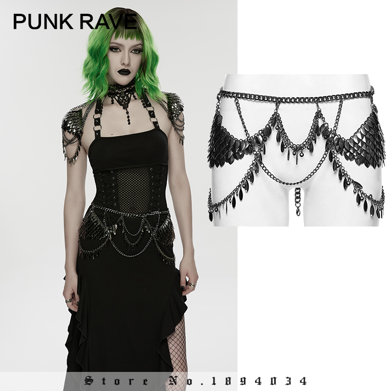 Body Jewelry Metal Types - PUNK RAVE Corrente de cintura feminina