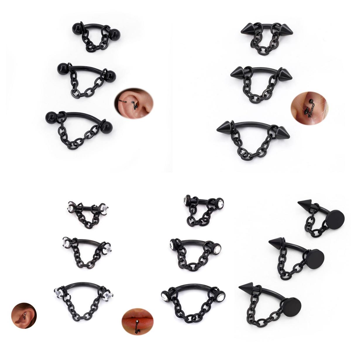 Body Jewelry Vertical Labret - 3 Peças de Joias de Piercing