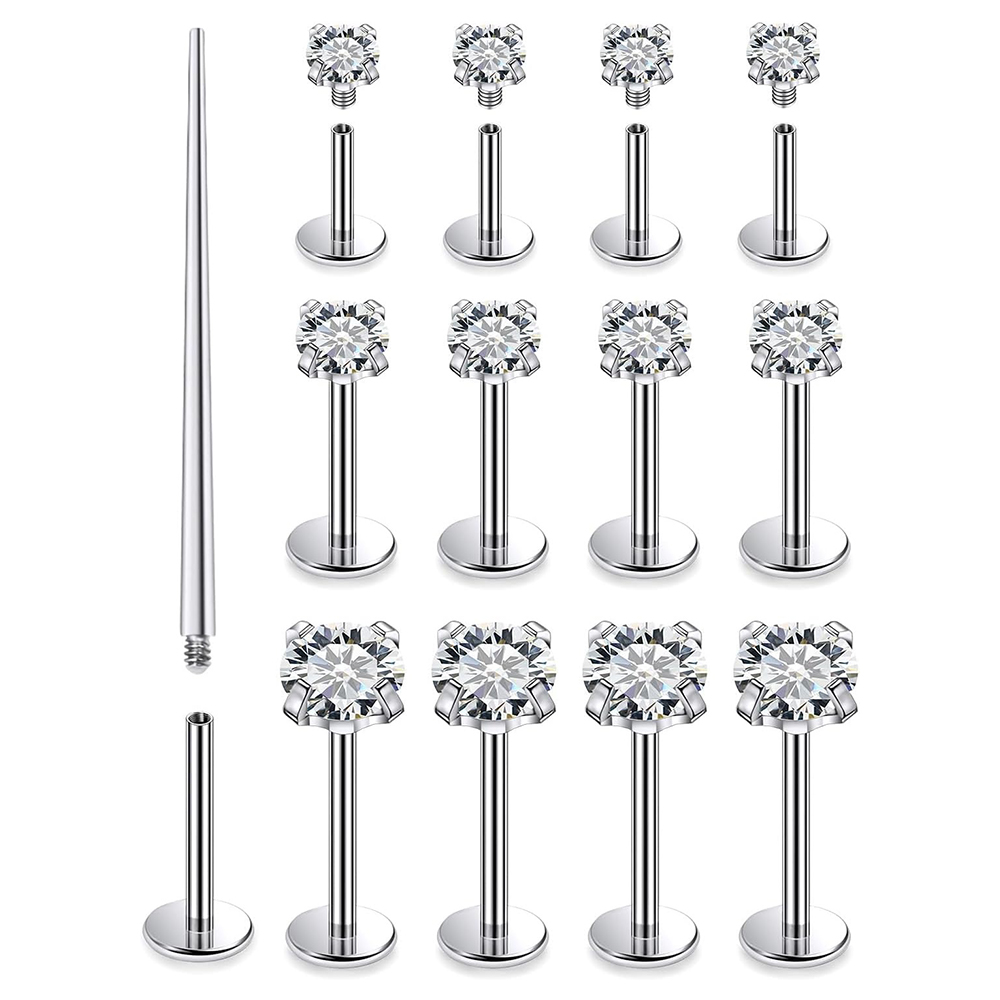 Flat Back Labret Stud - 13 pçs labret piercing conjunto de