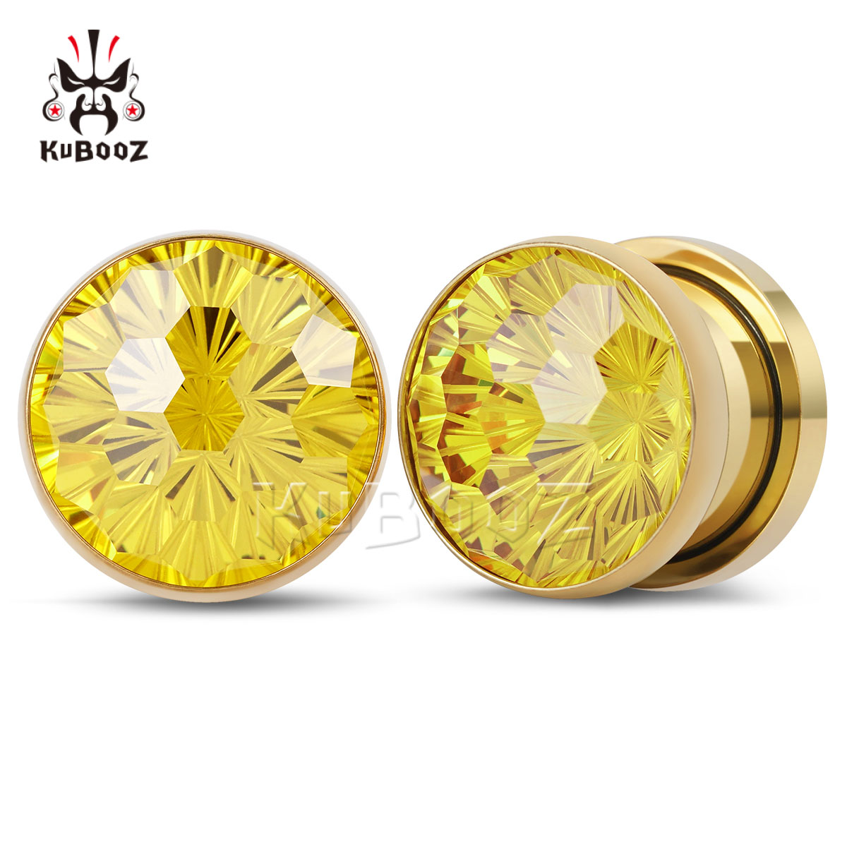Yellow Body Jewelry - 2 pçs brilhante cristal amarelo diamante-corte