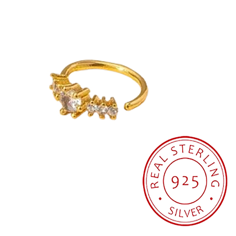 Yellow Body Jewelry - Simples fileira única geométrica s925 prata