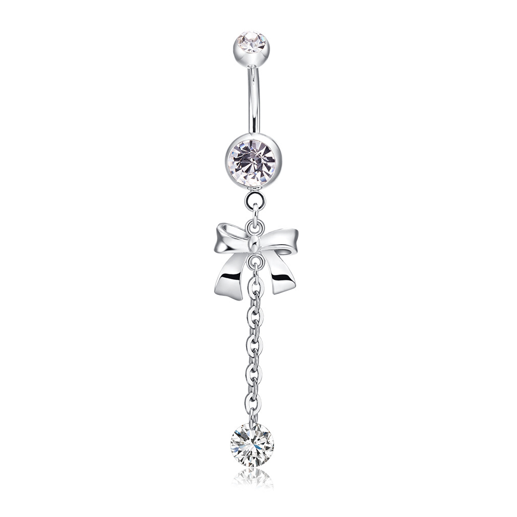 Body Jewelry Internally Threaded - 925 prata esterlina belly button clear
