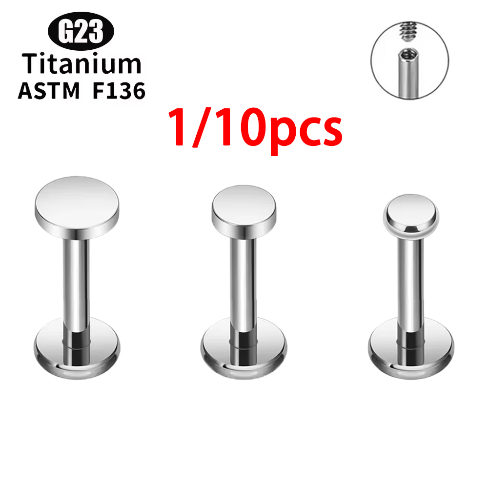 Flat Back Labret Stud - ASTM F136 Círculo de Titânio Dot