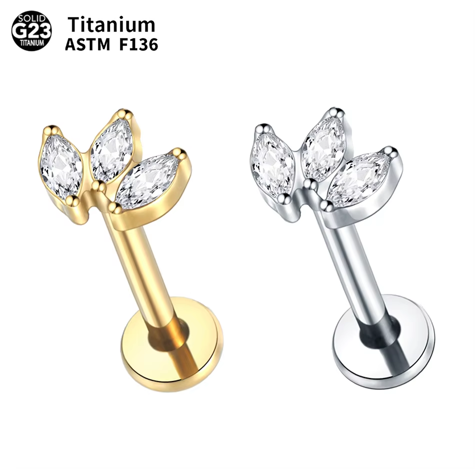 Body Jewelry Internally Threaded - 1pc labret piercing titânio lábio studs