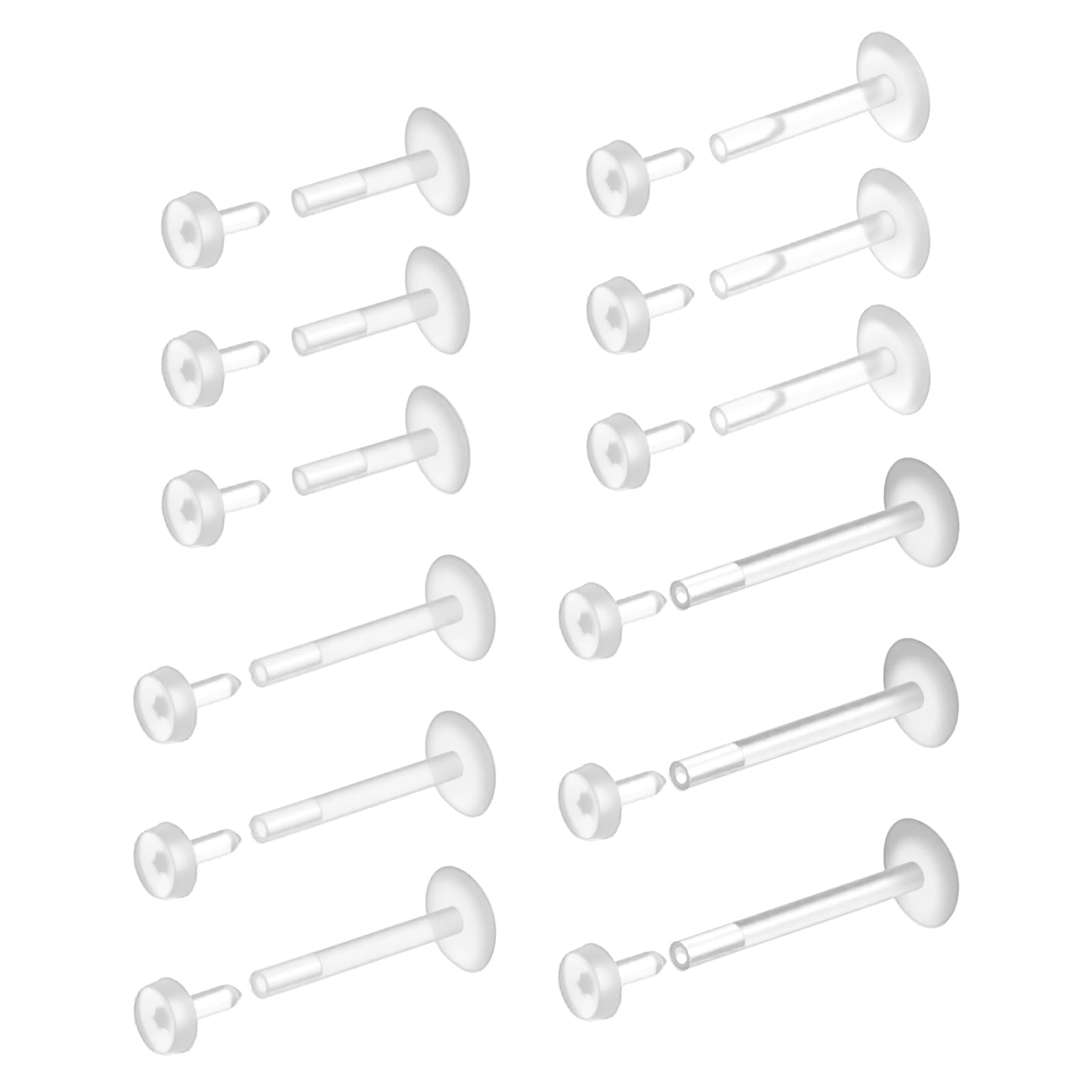 Flat Back Labret Stud - 12 PCs Flat Back Brincos claros