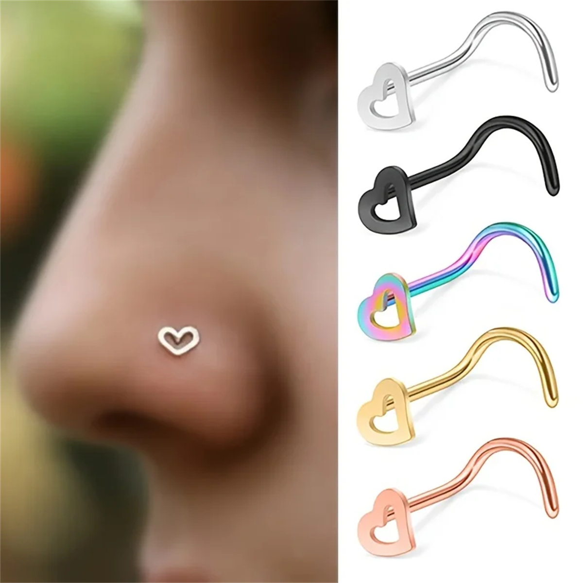 Body Jewelry Metal Types - EVISPOL 5 Peças Piercings de Nariz