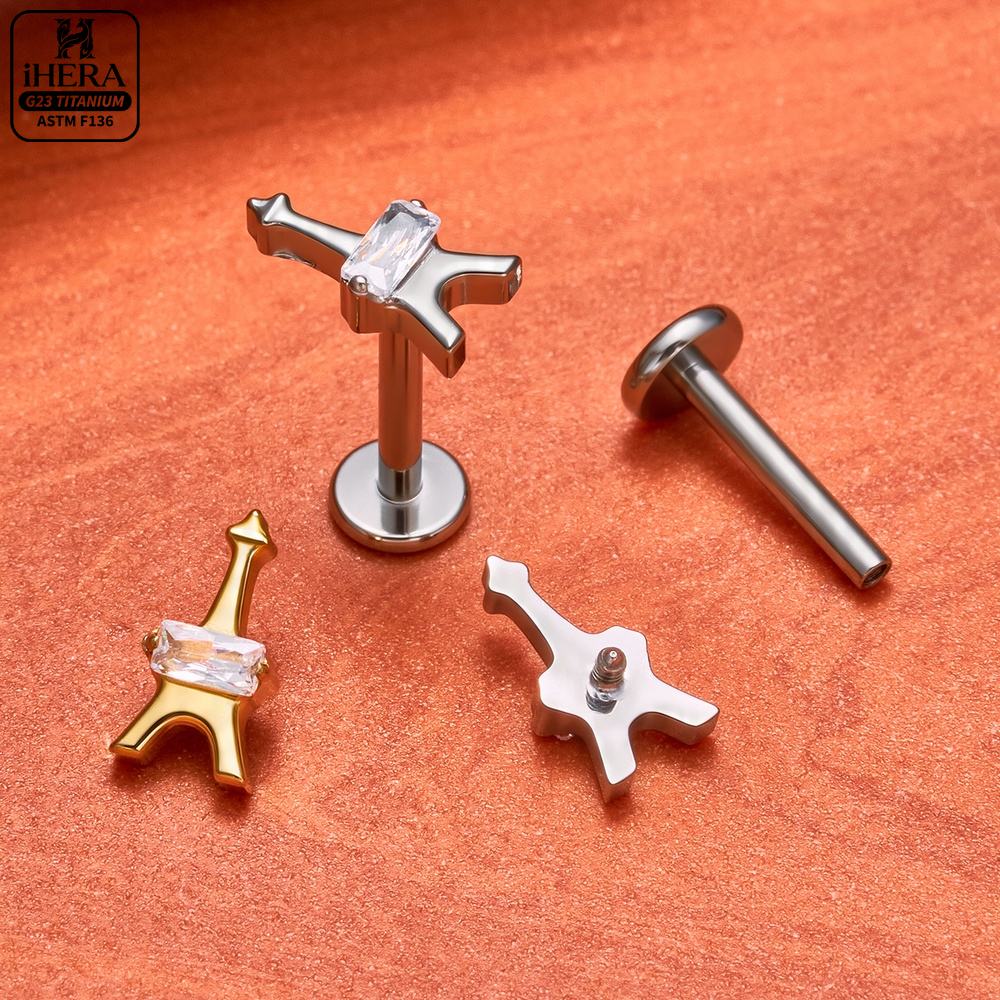 Piercing de Titânio F136 para  - Body Jewelry Vertical Labret avaliação e preço