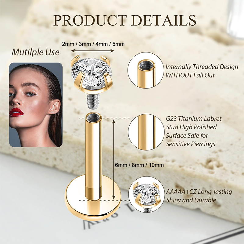 Brinco de Titânio 16G com Rosc - Body Jewelry Internally Threaded avaliação e preço