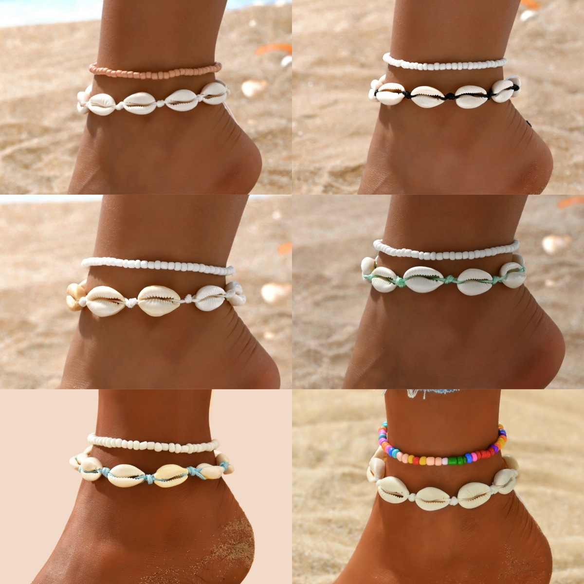 2 pçs bohemia natural concha t - Body Jewelry Leg Chain avaliação e preço