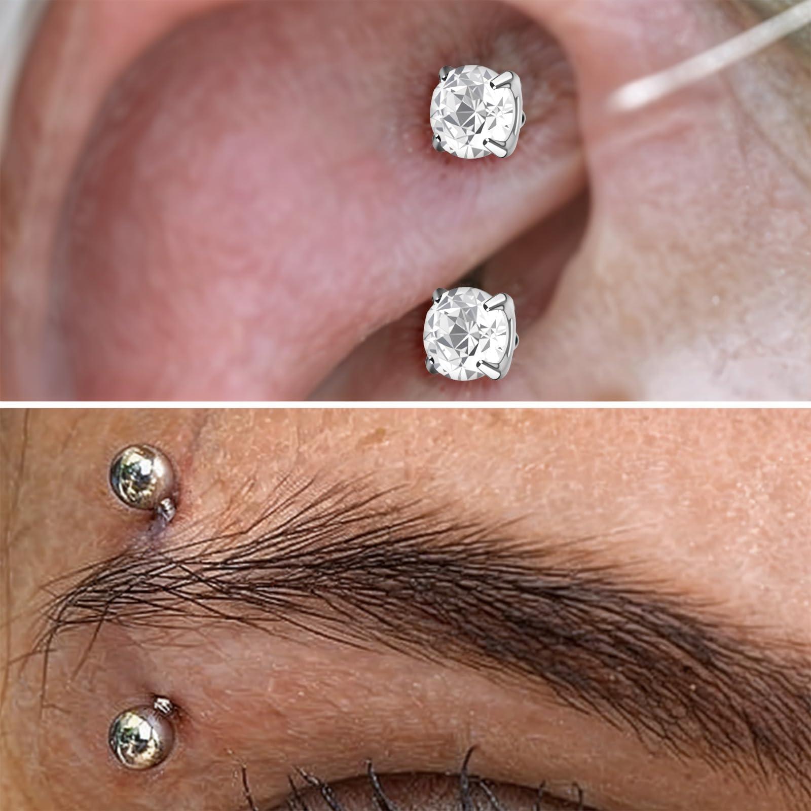 17Pcs / Set Titânio rosca inte - Body Jewelry Vertical Labret avaliação e preço