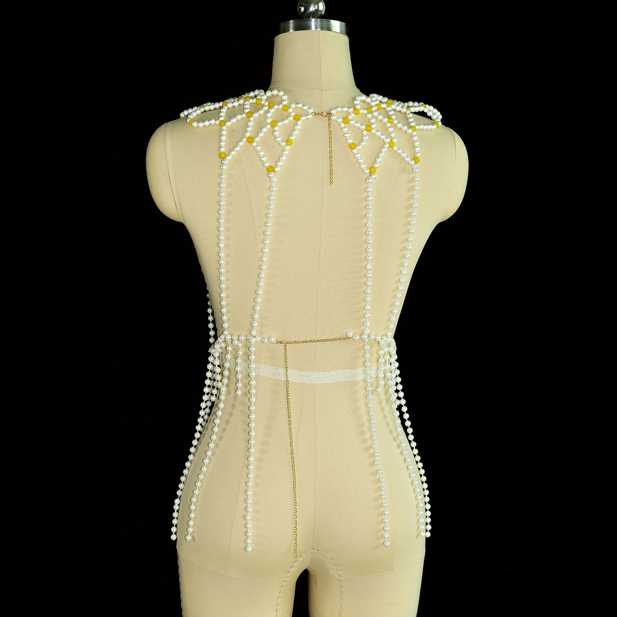 Moda falso pérola corpo jóias  - Yellow Body Jewelry avaliação e preço