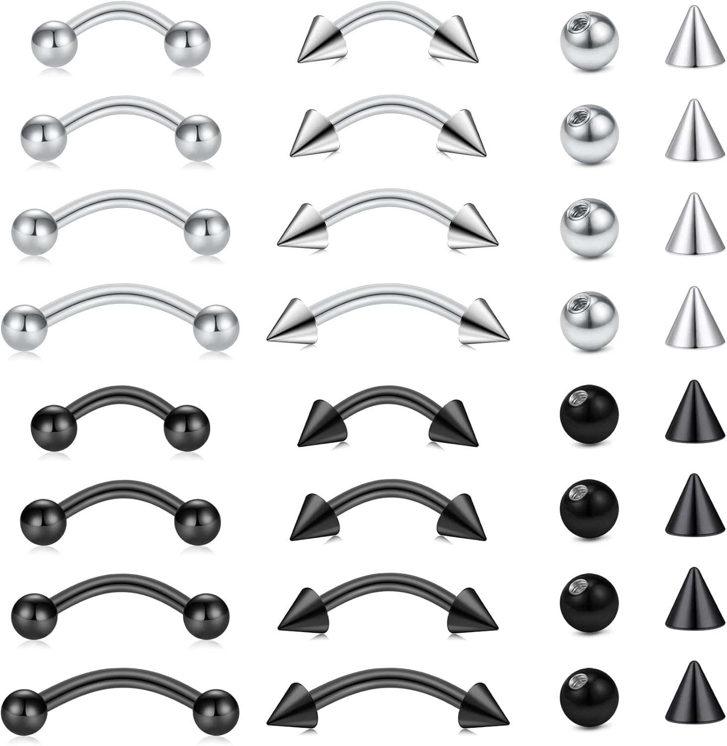 Conjunto de 32 peças de joias  - Body Jewelry Vertical Labret avaliação e preço