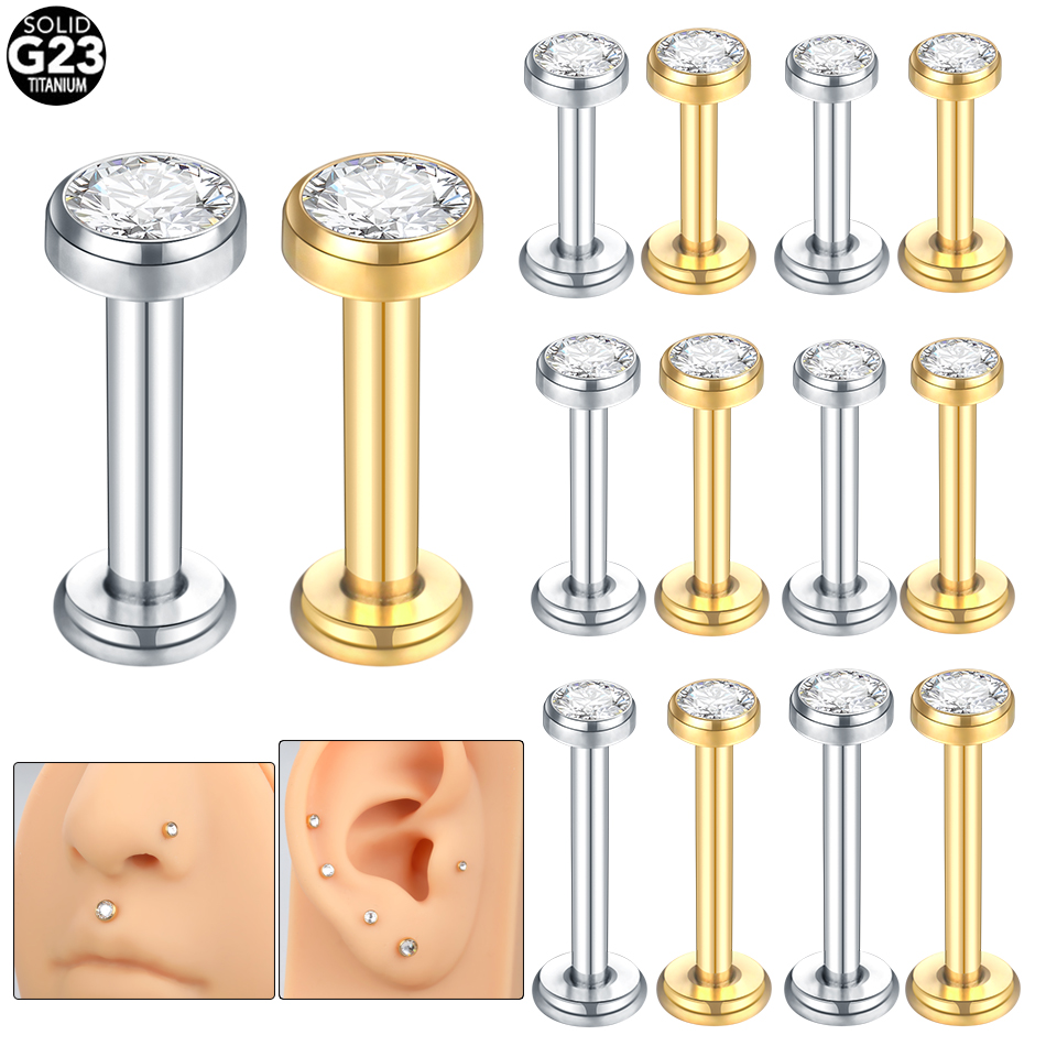 10 peças piercings labret de t - Body Jewelry Internally Threaded avaliação e preço