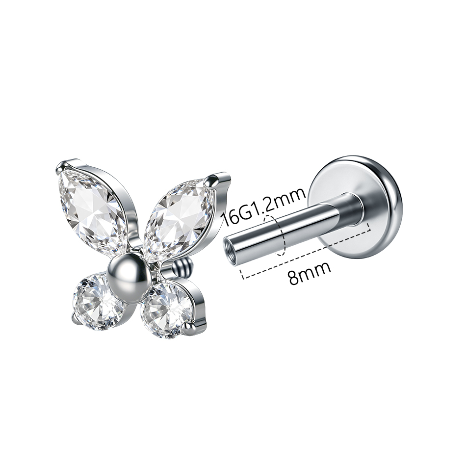 1/5 Peças Brinco de Cartilagem - Flat Back Labret Stud avaliação e preço