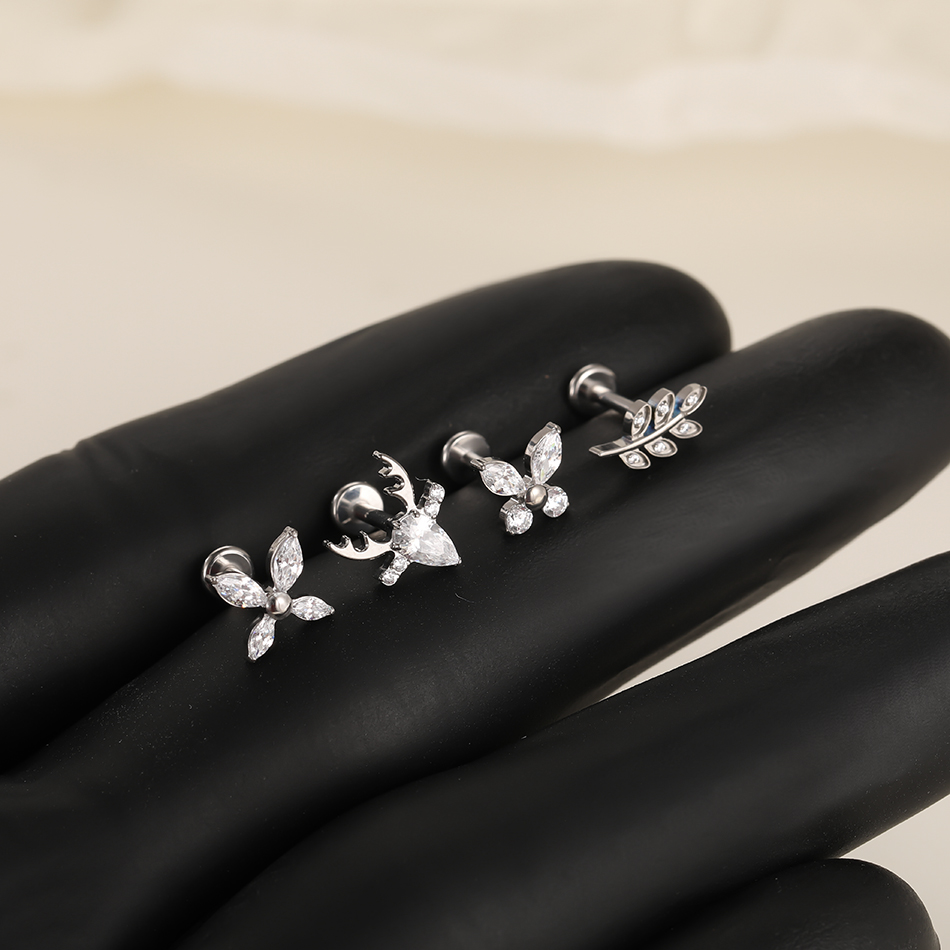 1/5 Peças Brinco de Cartilagem - Flat Back Labret Stud avaliação e preço