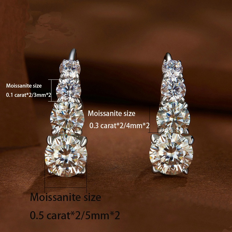 S925 prata 1.8ct moissanite br - Body Jewelry Diamond avaliação e preço