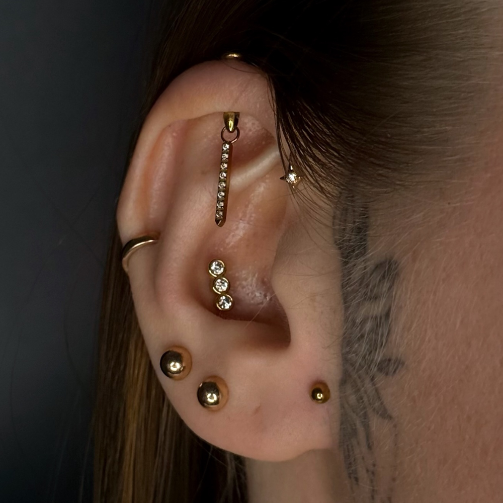 1PC Piercing Labret de Titânio - Body Jewelry Vertical Labret avaliação e preço