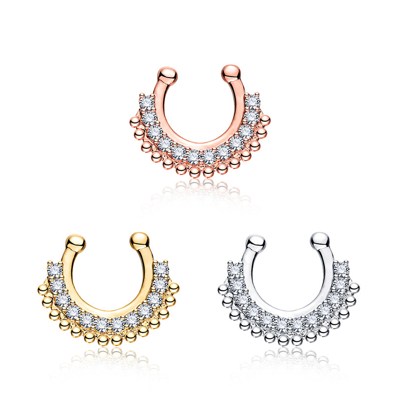 1 pçs tipo u falso septo click - Body Jewelry Metal Types avaliação e preço