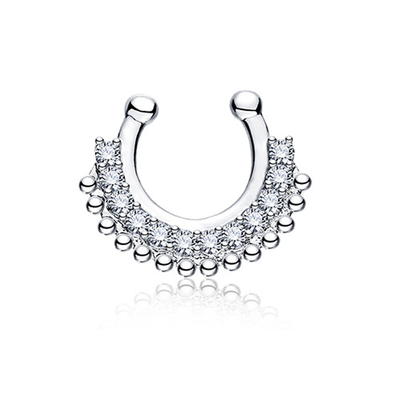 1 pçs tipo u falso septo click - Body Jewelry Metal Types avaliação e preço