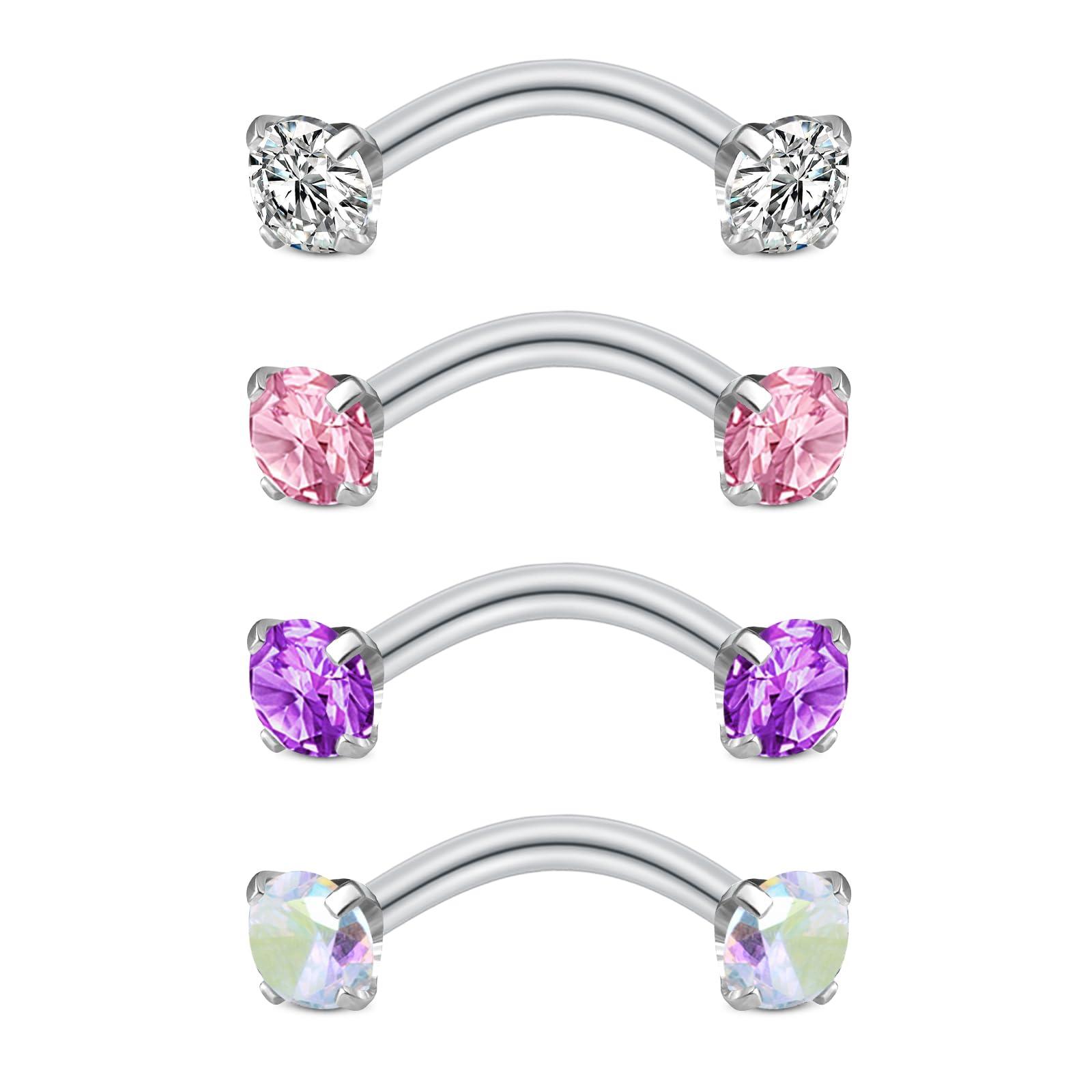 4 peças de Joias para Piercing - Body Jewelry Vertical Labret avaliação e preço