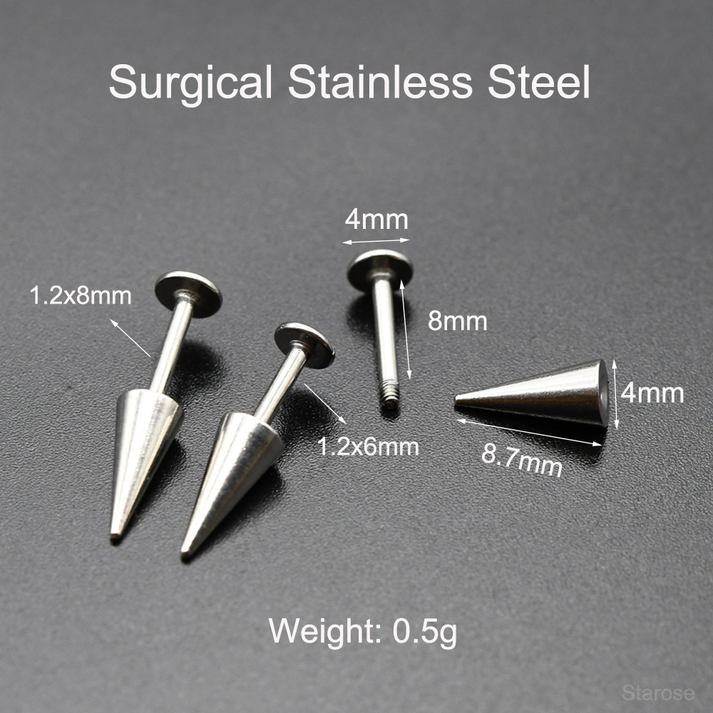 Starose-Gothic Cone Stainless  - Body Jewelry Vertical Labret avaliação e preço