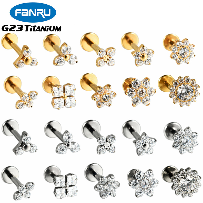 1PC ASTM F136 G23 Titânio Flor - Body Jewelry Internally Threaded avaliação e preço