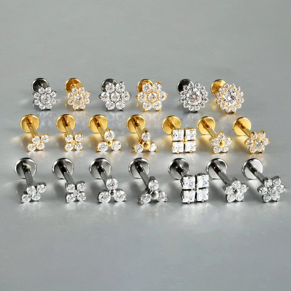 1PC ASTM F136 G23 Titânio Flor - Body Jewelry Internally Threaded avaliação e preço