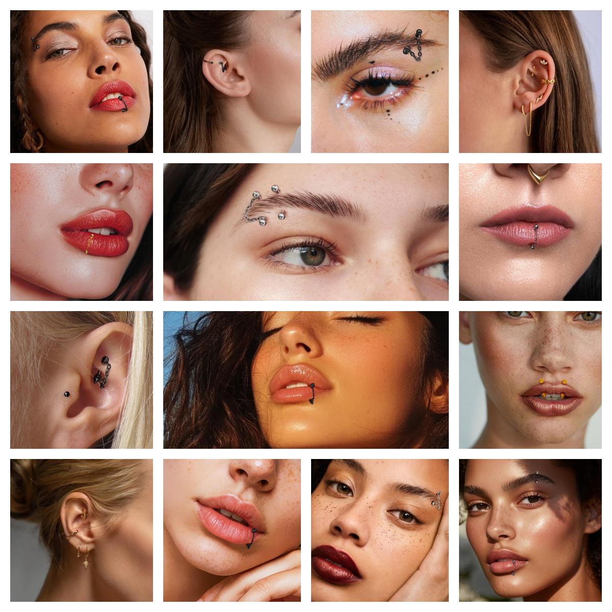 3 Peças de Joias de Piercing e - Body Jewelry Vertical Labret avaliação e preço