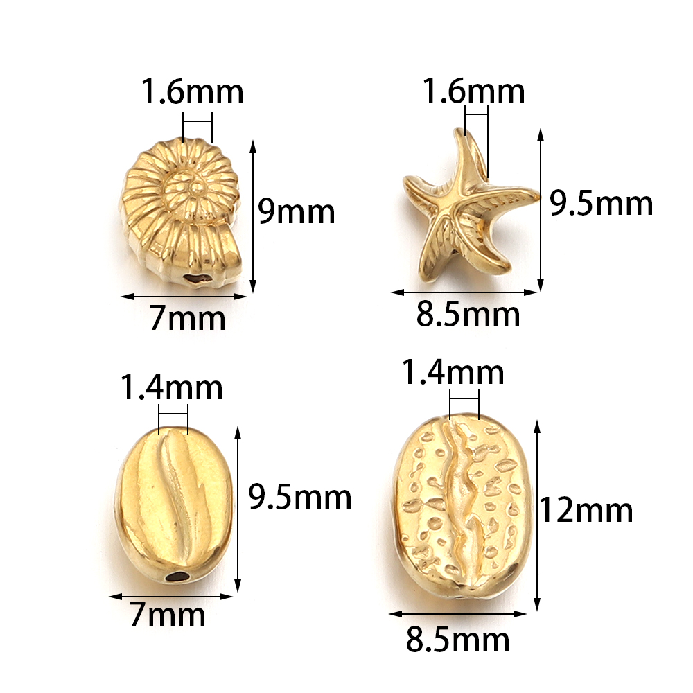5 peças de contas de aço inoxi - Body Jewelry Beach avaliação e preço