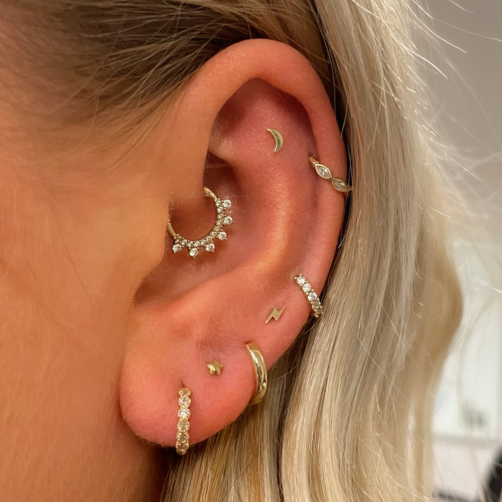 Estrela lua cartilagem brincos - Flat Back Labret Stud avaliação e preço