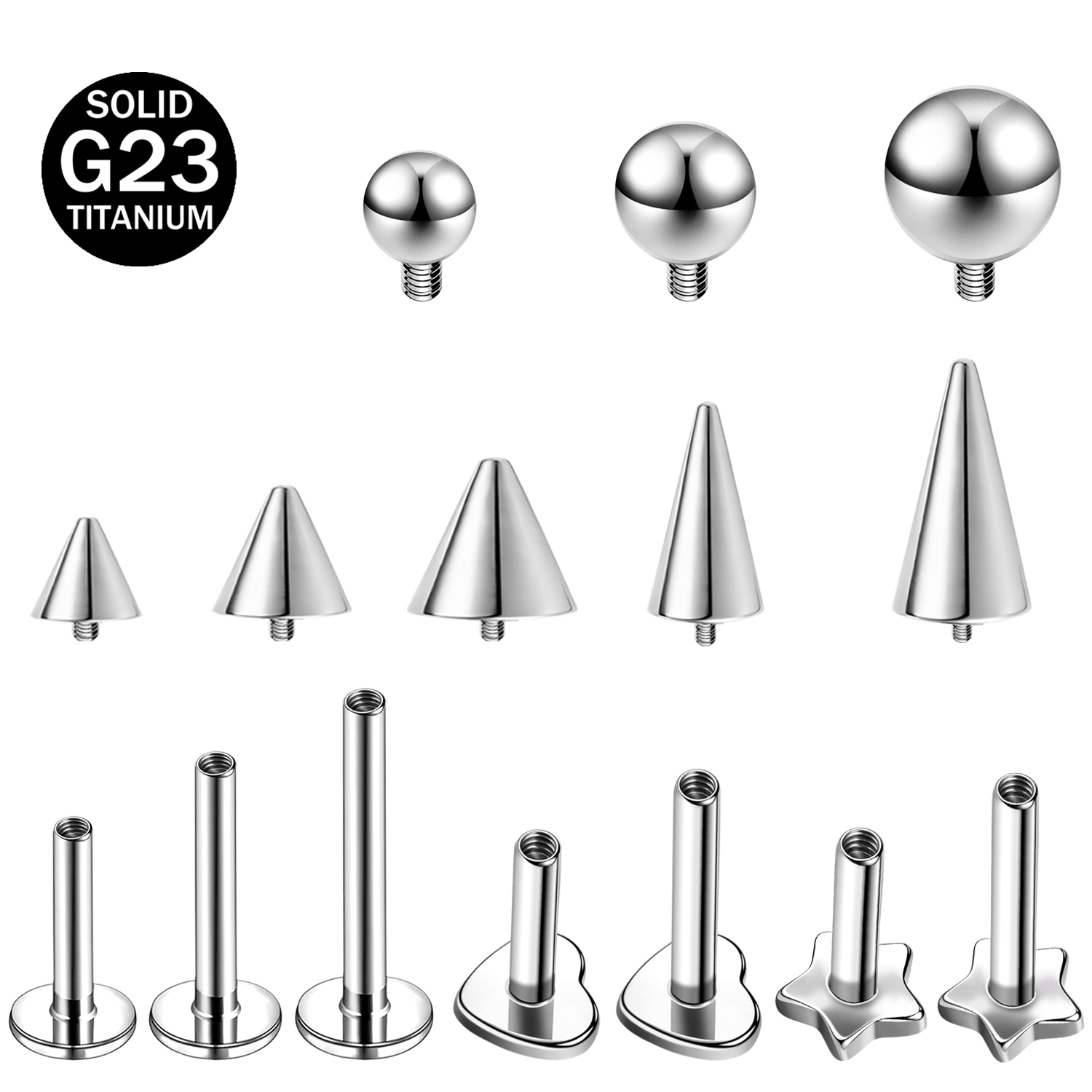 Zs 1 peça estrela coração pico - Body Jewelry Internally Threaded avaliação e preço
