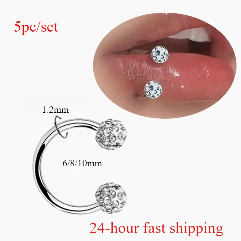 Anel labial espiral de bola de - Body Jewelry Metal Types avaliação e preço