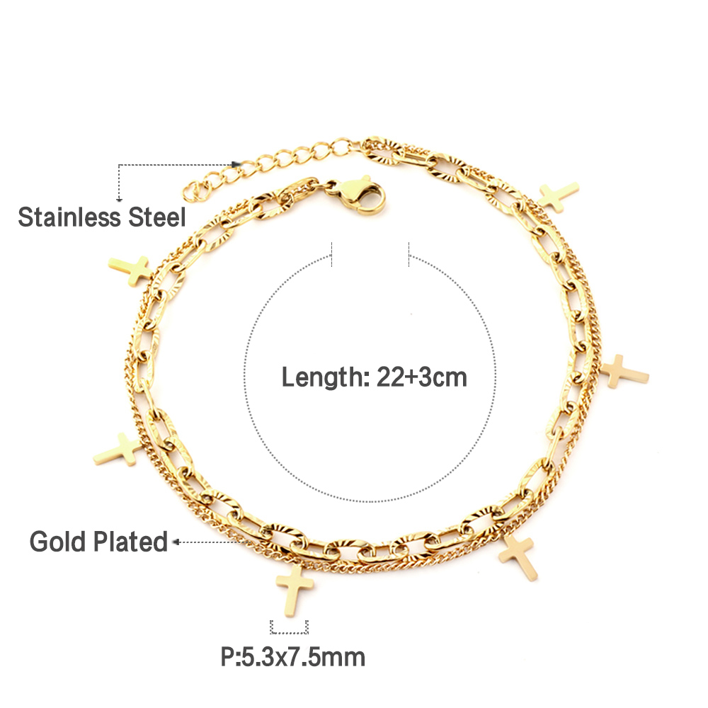 Luxusteel cruz dupla pé corren - Body Jewelry Leg Chain avaliação e preço