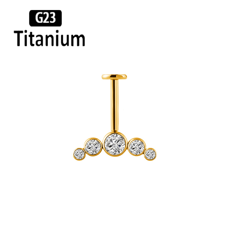 Piercing de Titânio G23 com Ro - Body Jewelry Vertical Labret avaliação e preço