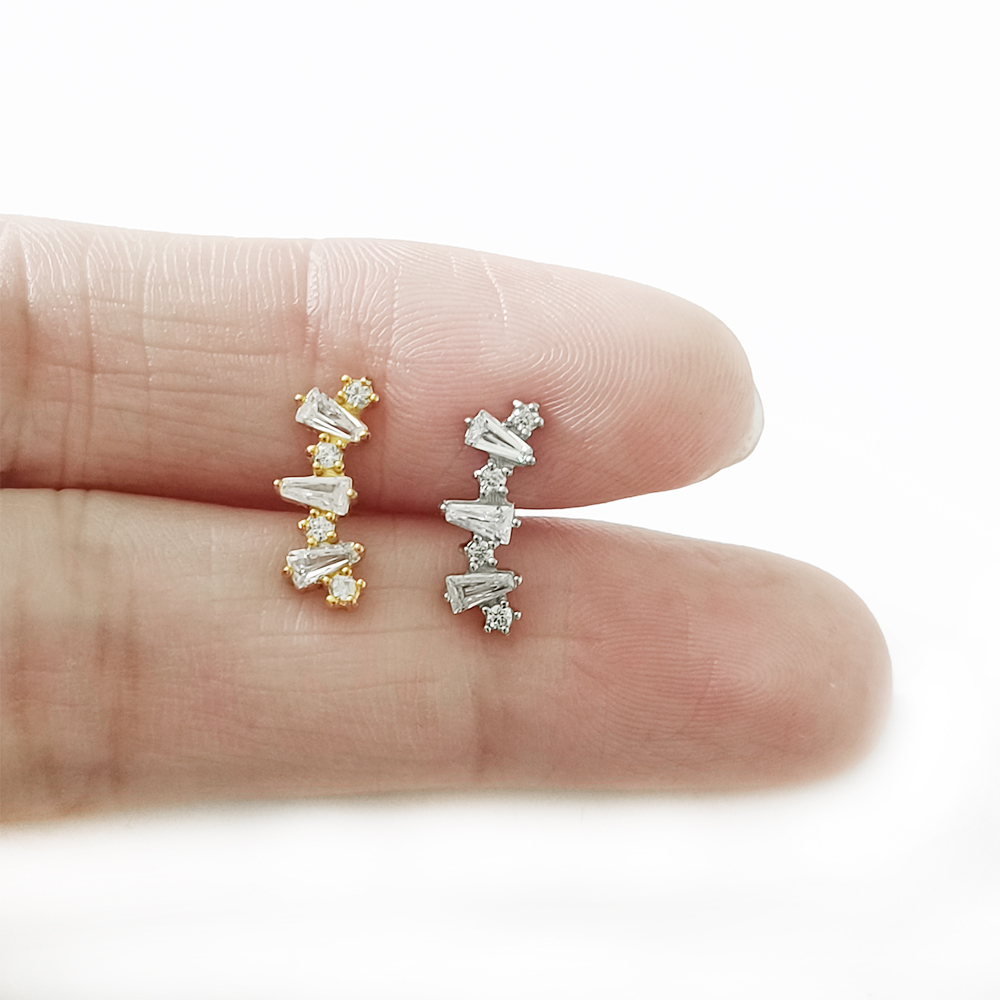 Interno rosca Cubic Zirconia L - Flat Back Labret Stud avaliação e preço