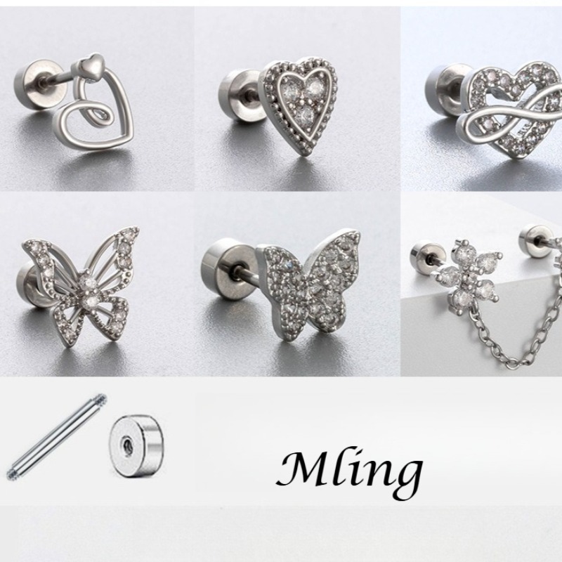Brincos de Titânio G23 com Zir - Flat Back Labret Stud avaliação e preço
