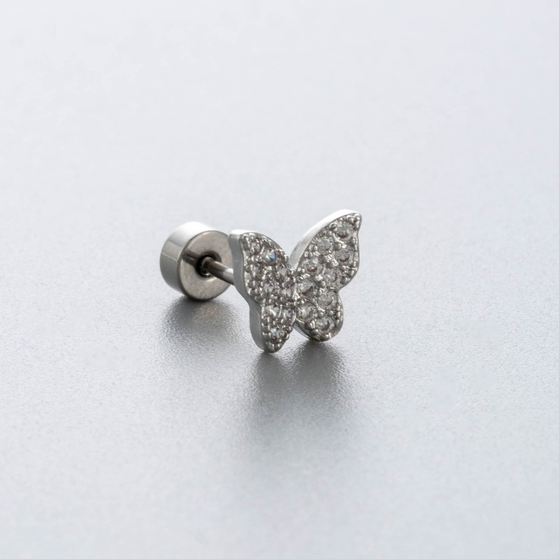 Brincos de Titânio G23 com Zir - Flat Back Labret Stud avaliação e preço
