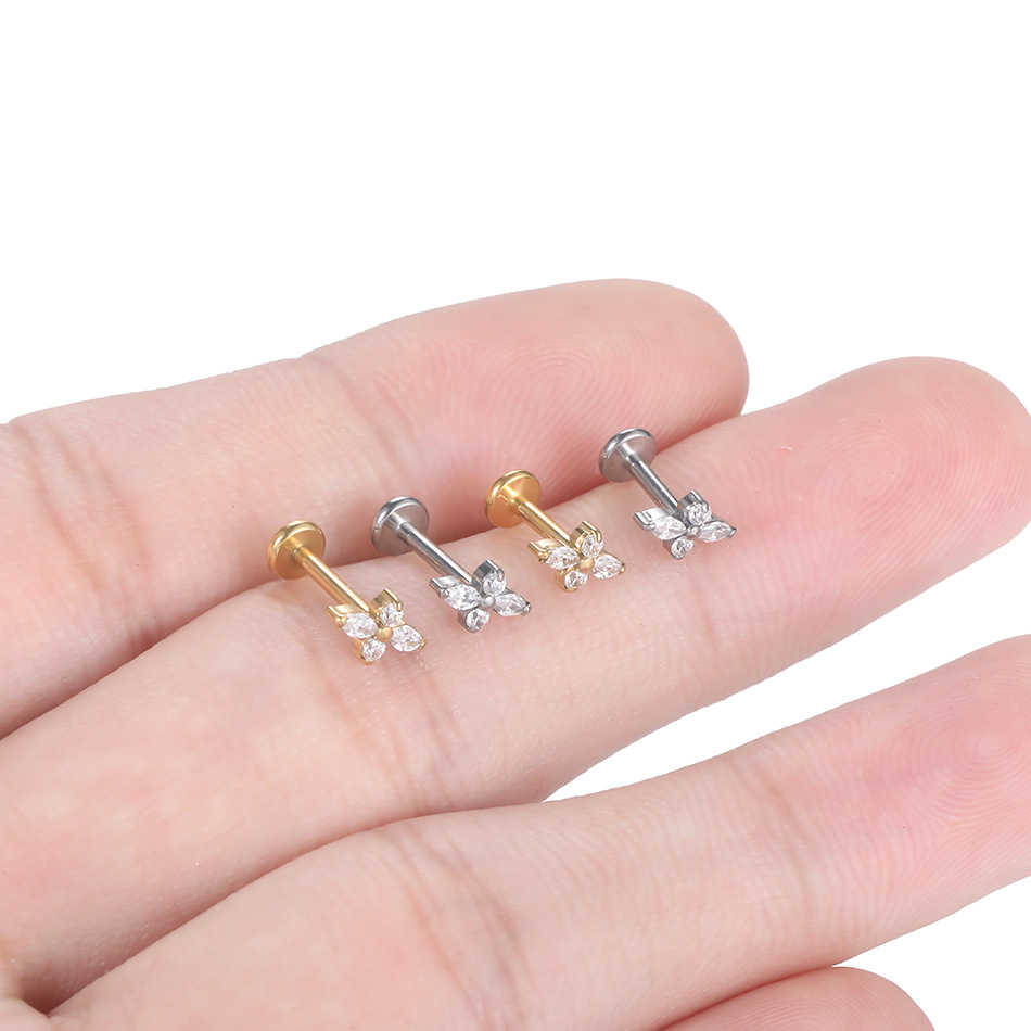 1PC Piercing Labret de Titânio - Flat Back Labret Stud avaliação e preço