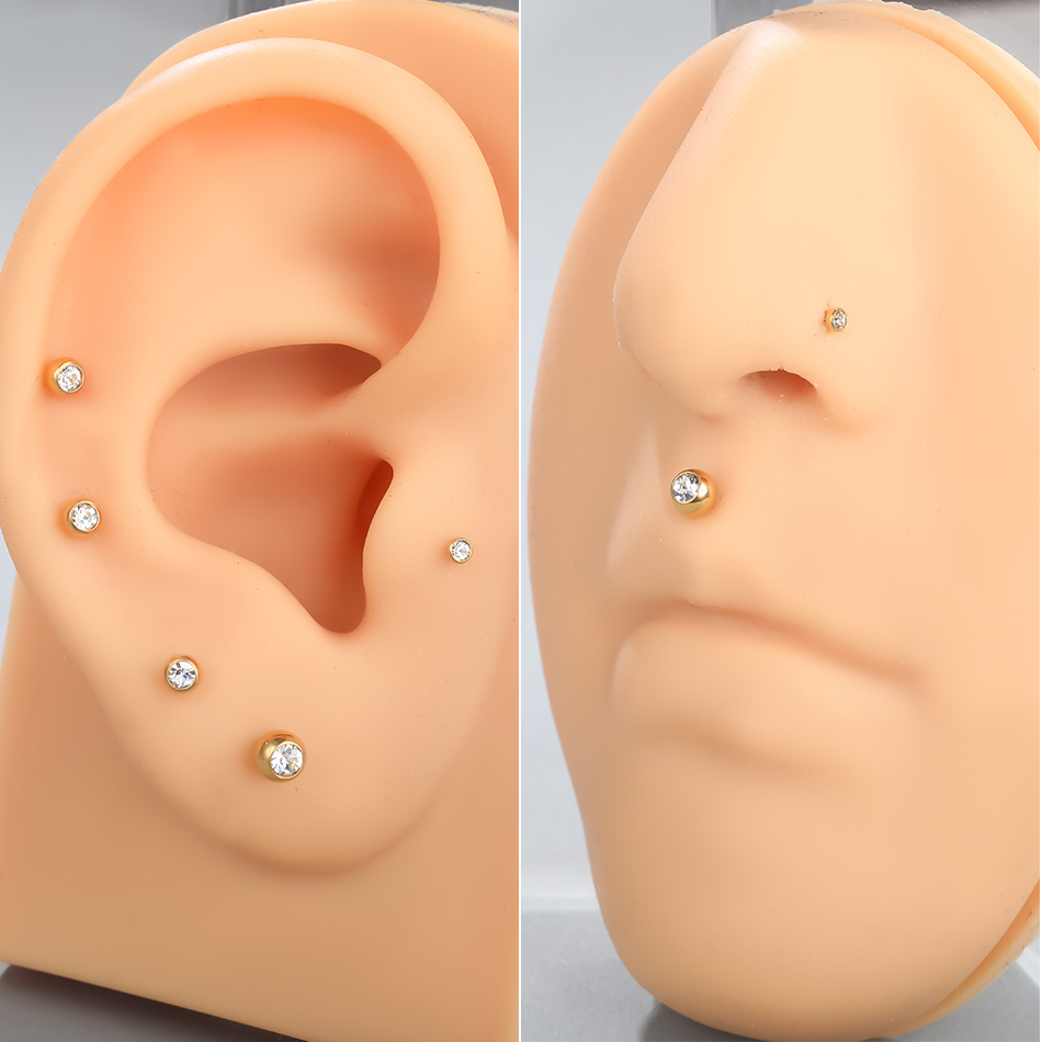 G23 titânio labret piercing lá - Body Jewelry Internally Threaded avaliação e preço