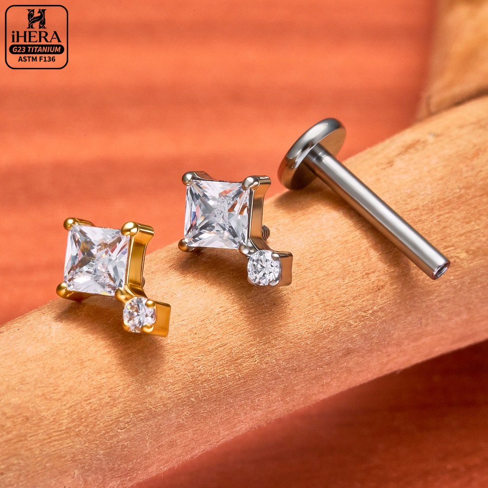 Piercing Labret de Titânio G23 - Body Jewelry Vertical Labret avaliação e preço