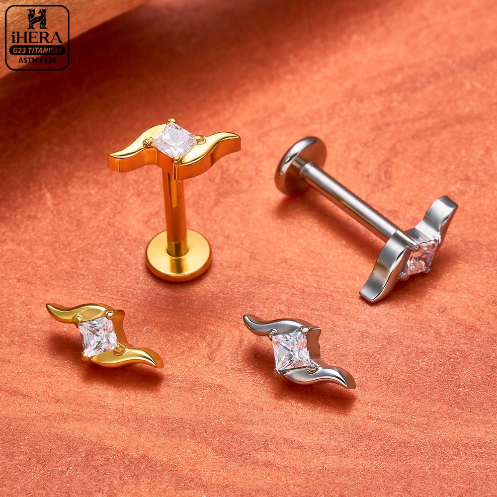 Piercing Labret de Titânio G23 - Body Jewelry Vertical Labret avaliação e preço