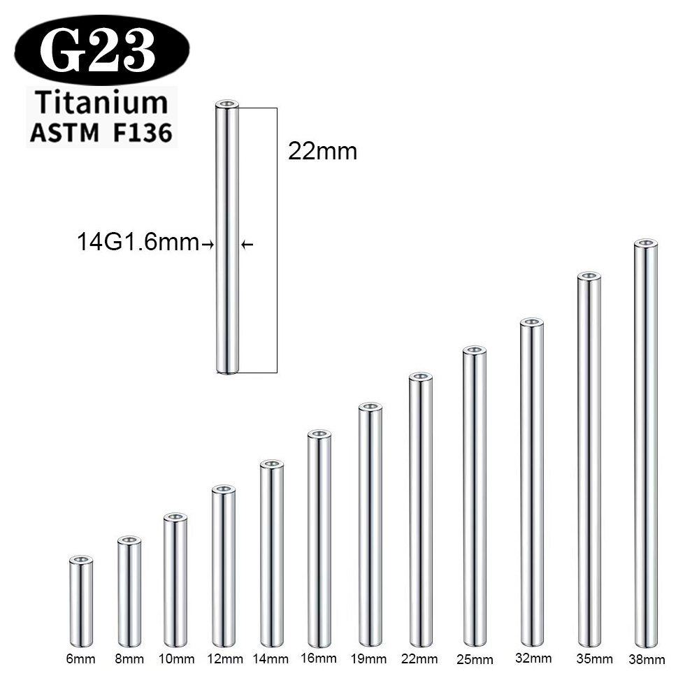 1/5/50 PEÇAS ASTM F136 Titânio - Body Jewelry Internally Threaded avaliação e preço