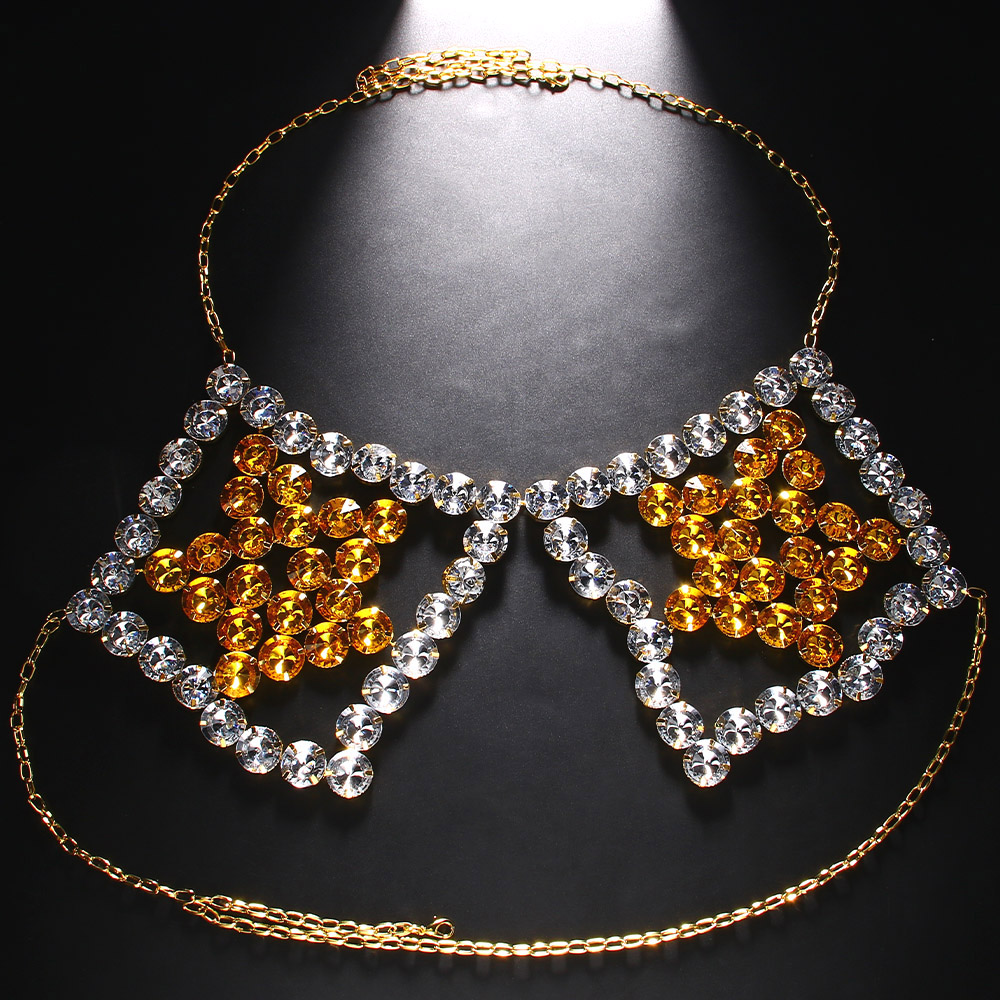 Sexy amarelo pentagrama peito  - Yellow Body Jewelry avaliação e preço