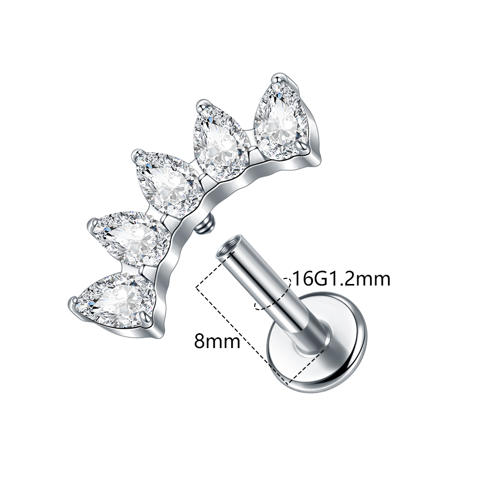 Brinco de hélice de folha de t - Body Jewelry Internally Threaded avaliação e preço