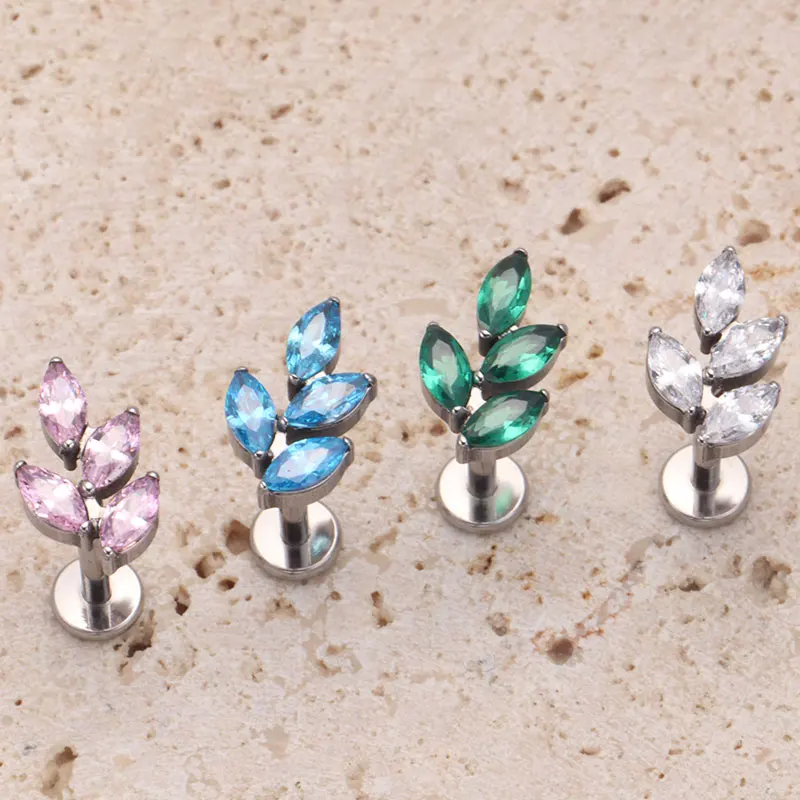 G23 titânio gem cz orelha conc - Body Jewelry Internally Threaded avaliação e preço