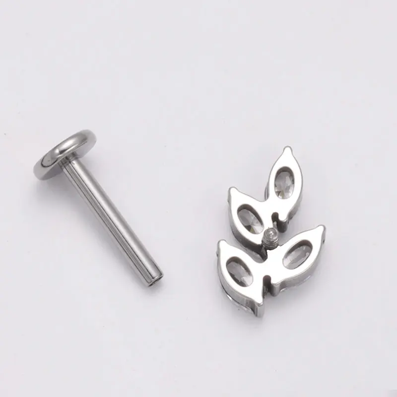 G23 titânio gem cz orelha conc - Body Jewelry Internally Threaded avaliação e preço