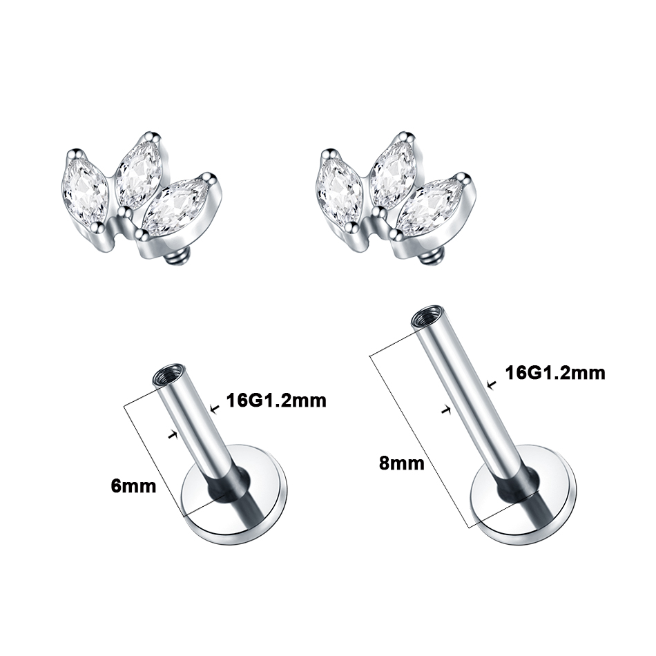 1pc labret piercing titânio lá - Body Jewelry Internally Threaded avaliação e preço