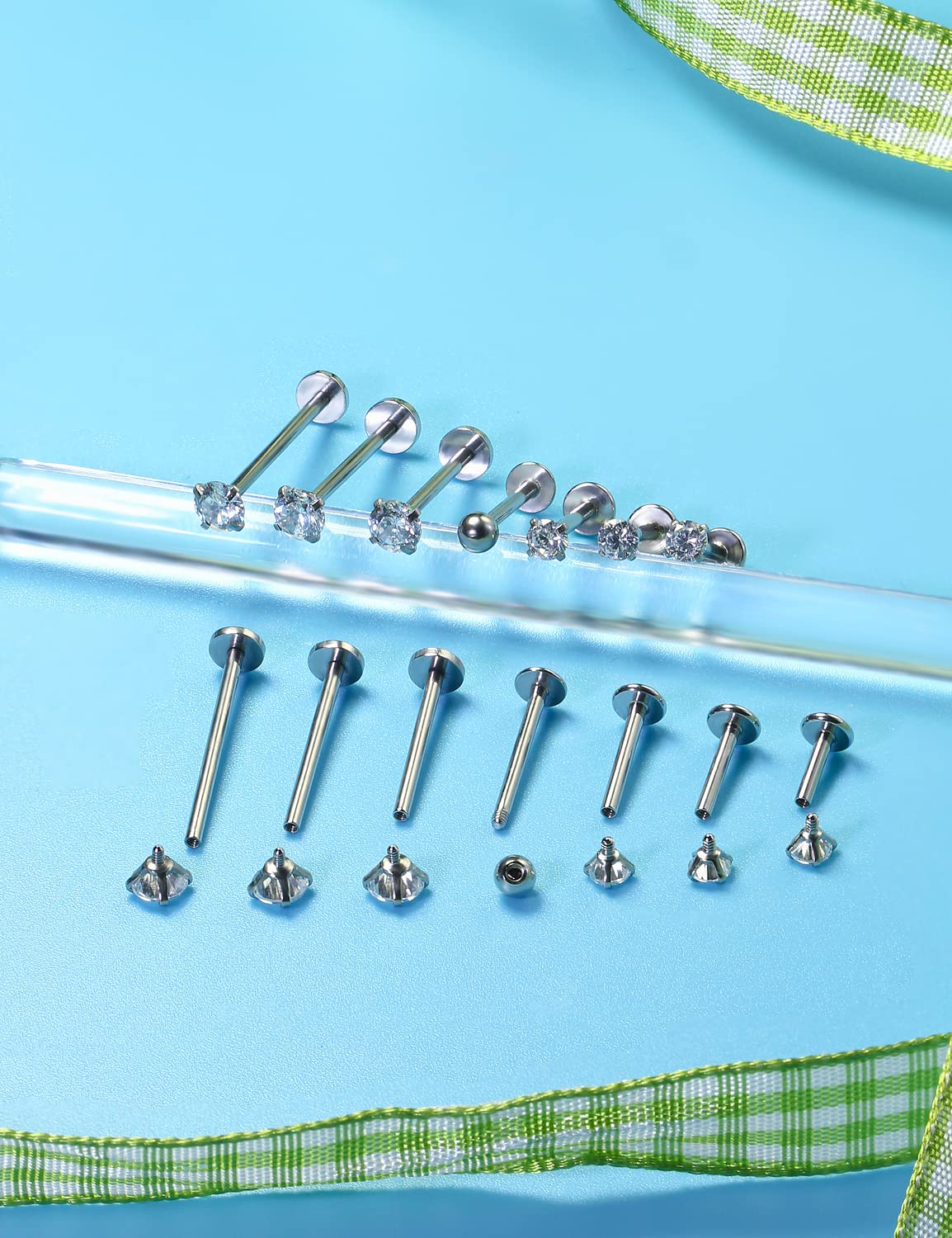 16G Tamanhos Diferentes Flat B - Flat Back Labret Stud avaliação e preço