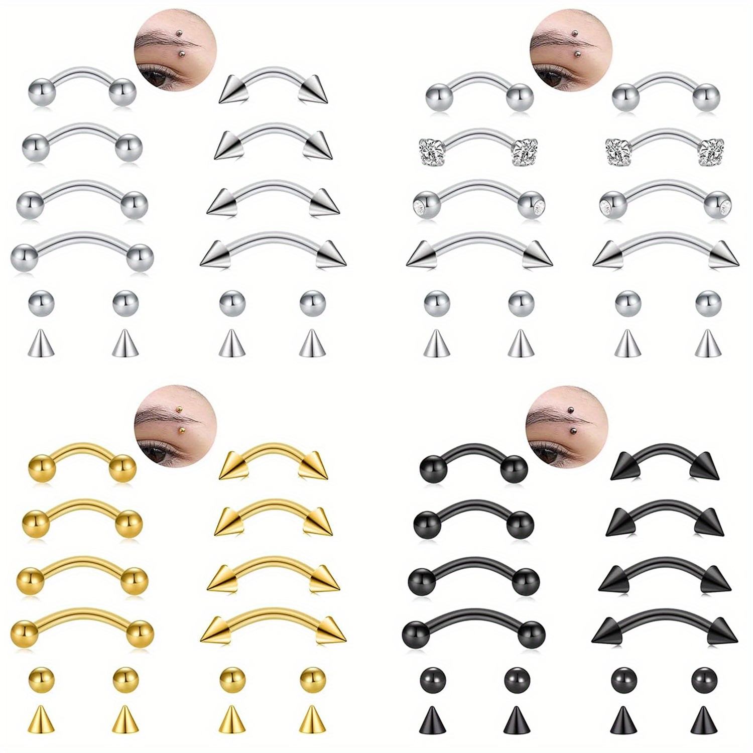 8 peças de joias de piercing r - Body Jewelry Vertical Labret avaliação e preço