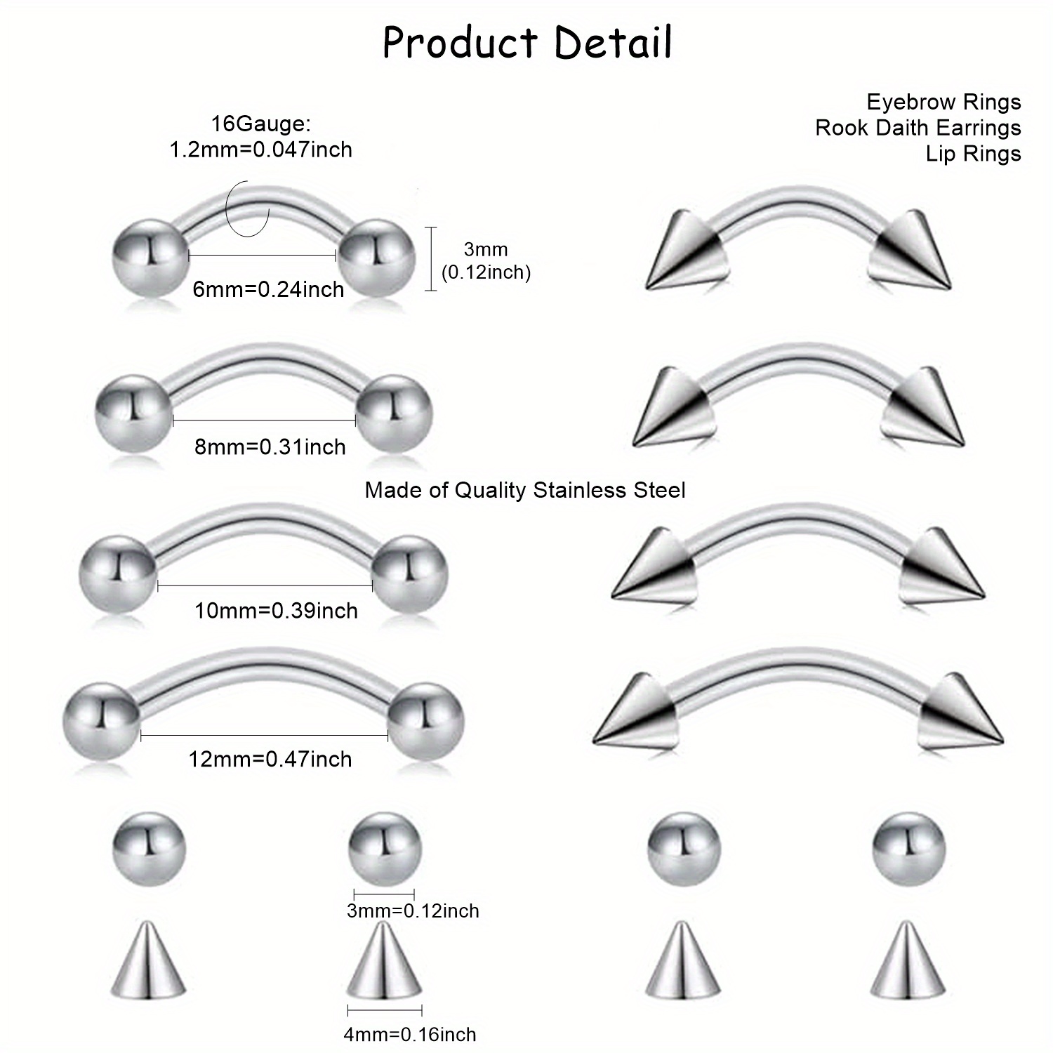 8 peças de joias de piercing r - Body Jewelry Vertical Labret avaliação e preço